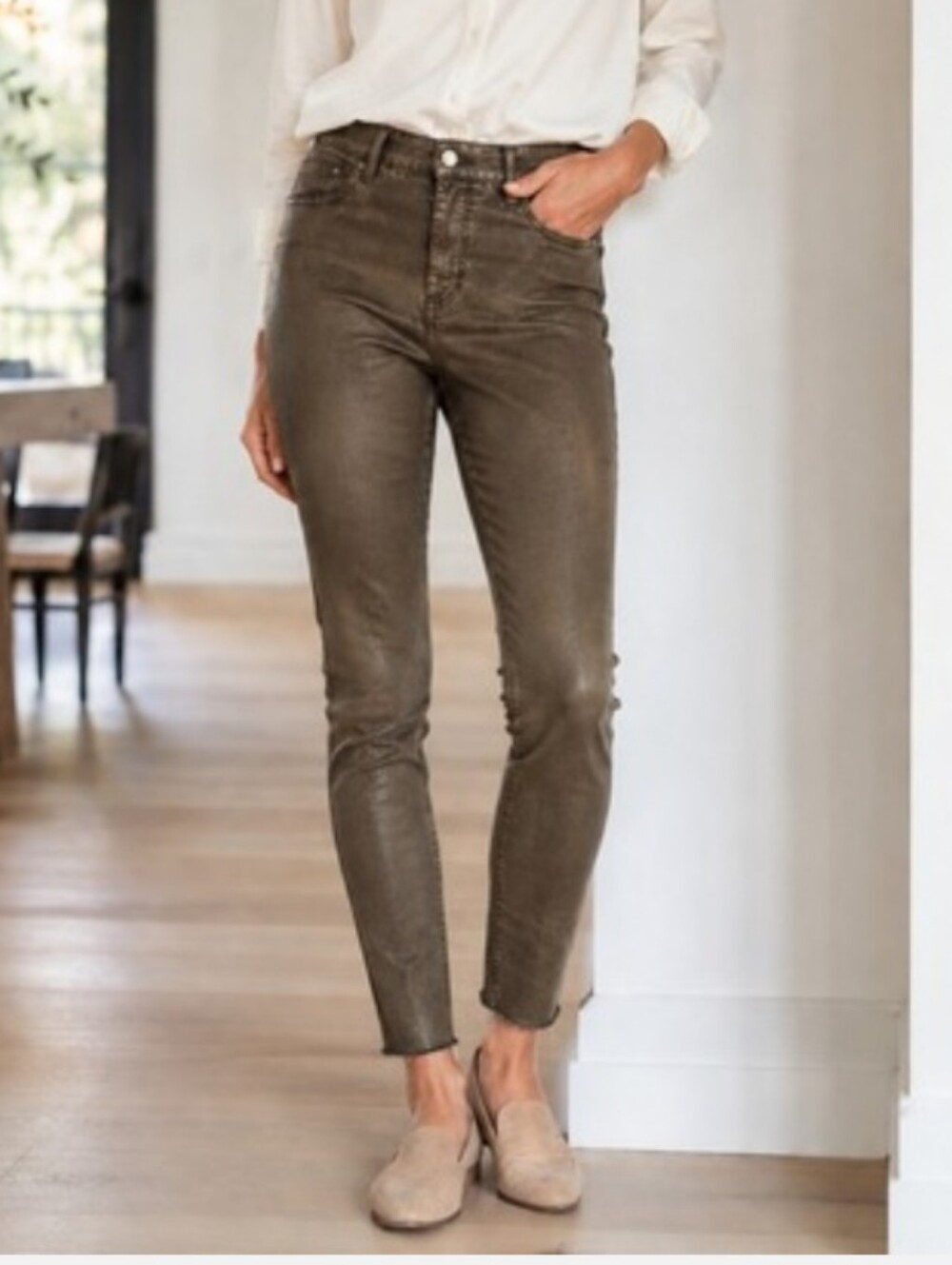 Frank & Eileen Sligo Bronze Wax Coated Skinny Jeans